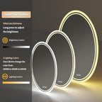LUVODI Lighted LED Bathroom Mirror: 28”x20” Oval Anti-Fog Dimmable Wall Mounted Makeup Mirror with Backlit - Modern Vanity Mirrors with Demister Pad Smart Touch Switch Sensor Memory Function