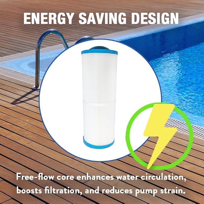 Doheny's PWW50L1 Pool Spa Filter | Filter for Waterway Teleweir 50 | Replaces Pleatco PWW50L, Unicel 4CH-949, Filbur FC-0172 | OD: 5”, Length: 13 3/16”, Top: Handle, Bottom: 1.5” Female SAE | 4-Pack