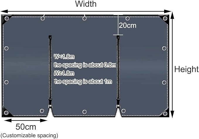 Curtain Patio Enclosure with Zippe, Heavy Duty PVC Transparent Tarpaulin Side Panels, Outdoor Clear Tarp Curtains for Porch, Pergola, Gazebo, Balcony, Patio(4.6x2.5m)