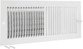 EZ-FLO 16 x 6 Inch (Duct Opening) Air Vent Cover for Wall or Ceiling, Two-Way Ventilation Register, Solid Steel HVAC Register Cover, White, 61663