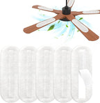 2026 Upgrade 5pcs Ceiling Fan Filters for Blades Easy-Stick Strong Fixity Activated Coconut Carbon Fan Filter for Ceiling Fan, Universal Fan Blade Air Fresh Purifier Cat Litter Box Filter, White