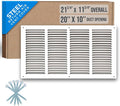 Fits 20x10 Duct Opening | Steel Return Air Grille by Handua | Vent Cover Grill for Sidewall and Ceiling | White | HVAC Cold Air Intake Grille | Outer Dimensions: 21.75"W X 11.75"