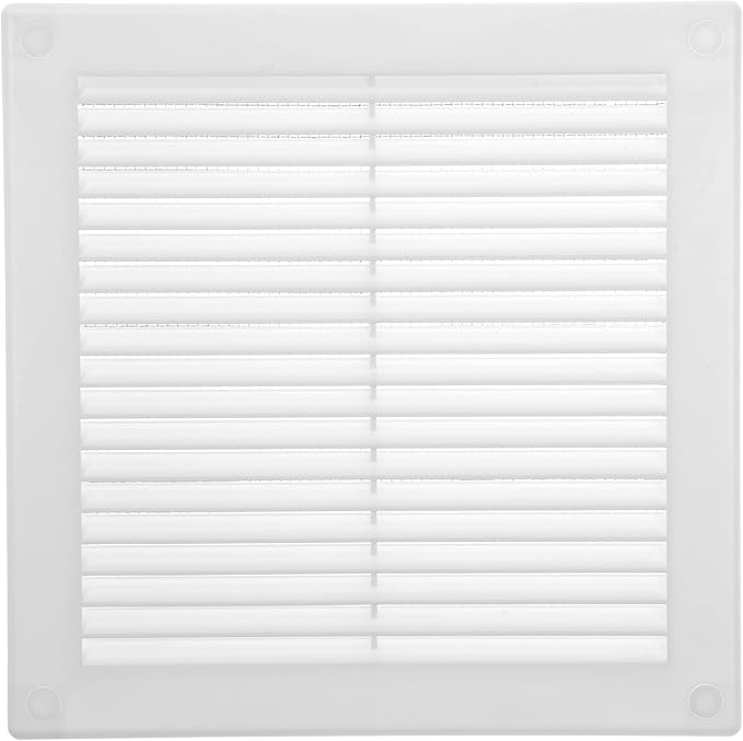 Vent Systems 4.5" x 4.5" Inch (Opening Dimensions) - Pack of 5 - Plastic White Soffit Vent Cover - Flat Square Air Vent Grille - Air Vent Deflector - HVAC 6" x 6" Inch (Overall Dimensions)