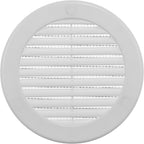 Vent Systems 4" Inch (Opening Dimensions) - Pack of 100 - White Soffit Vent Cover - Plastic Round Air Vent Grille - Built-in Mesh Screen - HVAC Register Louver for Bathroom, Home, Kitchen