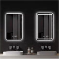 Bathroom Mirror with LED Lights, Backlit Illuminated Bathroom Mirror Wall Mounted Multifunction Vanity Mirror with 3 LED Light Color Dimmable and Demister Pad,(B,H70*W90CM/H27.5*W35.4IN)