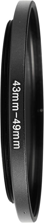 43-49mm Metal Step-Up Ring Adapter Compatible with Mirrorless Cameras DSLR Lens, UV CPL ND Filter Thread Converter, Black