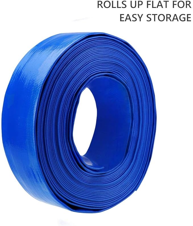 Eastrans 2.5" x 50 FT Pool Backwash Hose,Flat 4 inch Width,Heavy Duty Flat Discharge Hose,Weather and Burst Resistant, Best Pool Hoses for Inground Pools,Pool Filter Hose & Pool Drain Hose