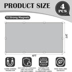 4 Pcs Fluorescent Light Covers - Classroom, Office 4 x 2 Feet Flame Retardant Magnetic Covers for Ceiling Lights Filters (Light Gray)