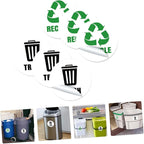 Bin Labels of Garbage Can Decals Material Reminding Stickers for Waste Sorting Indoor Recycling Bin Stickers