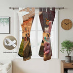Farm Pig Bathroom Curtains 63 Inch Length, Window Curtains Tab Top, Farmhouse Barn Funny Animals Butterfly Light Filtering Window Treatments Drapes 52"x63" 2 Panel