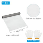 PATIKIL 40" L x 16" W Woven Wire Mesh, 250 Mesh 304 Stainless Steel Air Vent Filter Screen with Gloves for Window Security Vent Cover Filtration Animals Fence
