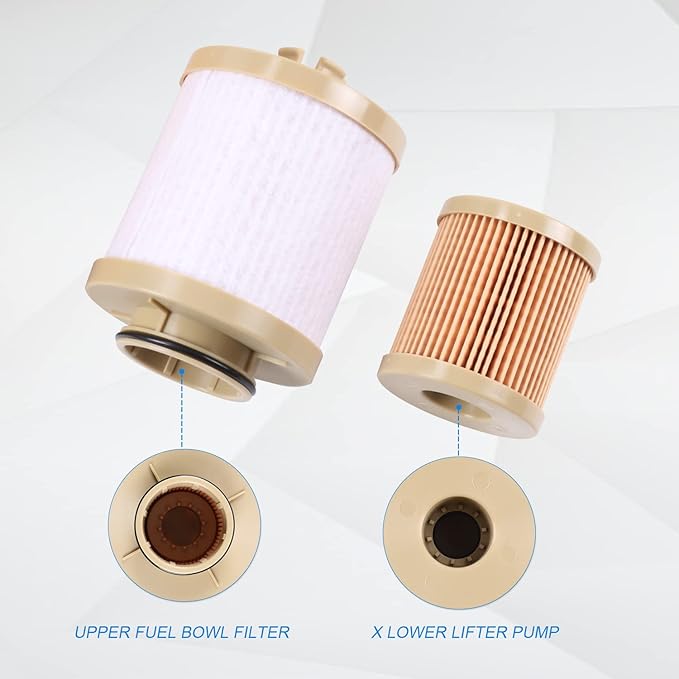 FD4616 Diesel Fuel Filter replacement for 2003-2007 Ford 6.0L F250 F350 F450 F550 Super Duty 2003-2005 Excursion Power stroke includes lower lifter pump and upper fuel bowl filter 3C3Z9N184CB