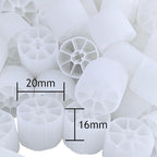 Moving Bed Bio Filter Media - 20mm, White, for Koi Ponds, Aquariums, Aquaculture, Aquaponics (1 Gallon)