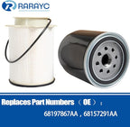 Upgrade 6.7L Cummins Fuel Filter Water Separator Set | Replacement for 2013-2018 Dodge Ram 2500 3500 4500 5500 6.7L | Replaces# 68197867AA 5083285AA 68157291AA