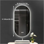 Bathroom Led Mirror ，Bathroom Mirror with LED Lights，LED Mirror for Bathroom，Backlit Bathroom Mirror ，Backlit Lighted Makeup Mirror，with Touch Sensor/Dimming/Demister pad(B,H100*W50cm/H39.4*W19.7IN)