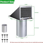 3 Inch Dryer Vent Cover Outside with Mesh and Damper,Wall Vent Exhaust Vent Cover,Metal Dryer Vent Hood Outdoor Exterior Vent Cover External Cap for Dryer Ducting/Range Hood/Laundry/AC Air Vent-Black