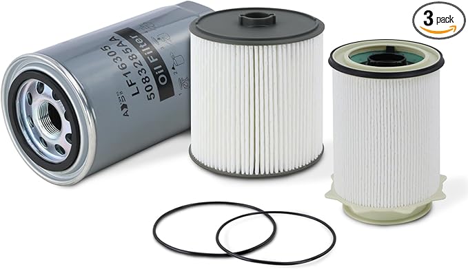 Fuel Filter Water Separator and Oil Filter Set Fit for 2019-2024 Dodge Ram 2500 3500 4500 5500 6.7L Cummins Diesel Engines Replaces# 68436631AA 68157291AA 5083285AA