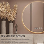 LTSRLL Frameless Illuminated LED Bathroom Wall Mirror with Touch, Demister Pad and Dimmable Lights & 3 Colors for Makeup Shaving and Bath Vanity IP44(Backlight,60cm/23.6in)