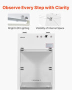 VEVOR Laminar Flow Hood, 20.08 x 20.47 x 23.62 inch Working Area Portable Clean Room, Meets ISO Class 5 Clean Room Standards, Adjustable, with HEPA-14 Filter and G1 Pre-Filter, for Laboratory Use