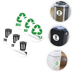 Veemoon 6-Piece Set of Self-Adhesive Garbage Classification Label Stickers Waste Sorting Stickers for Trash Cans and Containers Design for Easy Identification