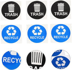 TEHAUX 8pcs Garbage Bin Sticker Waste Sorting Recycling Labels PVC Trash Can Classification Stickers for Home