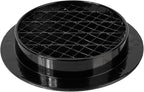 Repa Market 4" Inch Aluminum Black Soffit Air Vent Cover - Louvered Round Gable Vent with Mesh Screen - Exhaust/Intake Ventilation Grill for House, Bathroom - Indoor/Outdoor Metal Duct Grate