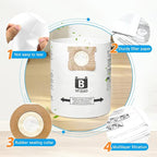 VF3503 Vacuum Bags Compatible with Ridgid 5 to 10 Gallon Wet/Dry Vacs, Size B(10 Pack)