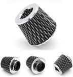Universal Clamp-On Cold Intake Cone Air Filter 3", Washable Filter, High Flow Cone Filter, Flange Diameter 3 Inch Black