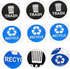 8pcs Garbage Can Stickers Waste Sorting Decals Recycling Bin Sticker Kitchen Trashcan Decals PVC Material