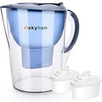 Hskyhan Alkaline Water Filter Pitcher - 3.5 Liters Improve PH, 2 Filters Included, BPA Free, 7 Stage Filteration System to Purify, Blue