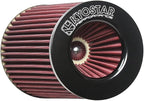 Universal 3/3.5/4" (75/89/100mm) High-Flow Air Filter, Reusable Cone Cold Air Intake, High Performance, Clamp-On Car High Flow Air Kit, Flange Diameter: 3/3.5/4 Inch, Height: 10 Inch, RED