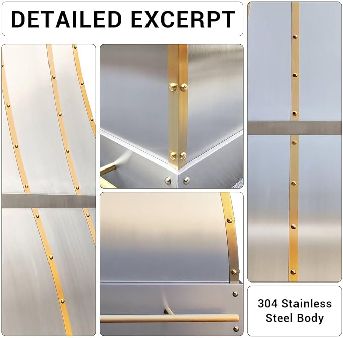 CHETTO C Stainless Steel Range Hood Cover with Quiet Vent Hood Insert Custom Handcrafted Metal Kitchen Fan with Towel Rack LED Light 60"W x27"D x48"H Brushed Stainless Steel Island Mount