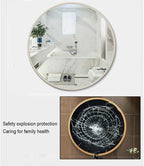Round LED Bathroom Mirror Demister Pad IP44 Vanity Large Mirror Cold Light Dressing Wall Mirror (Color : Cold Light Size : 60cm) (Black 80cm)