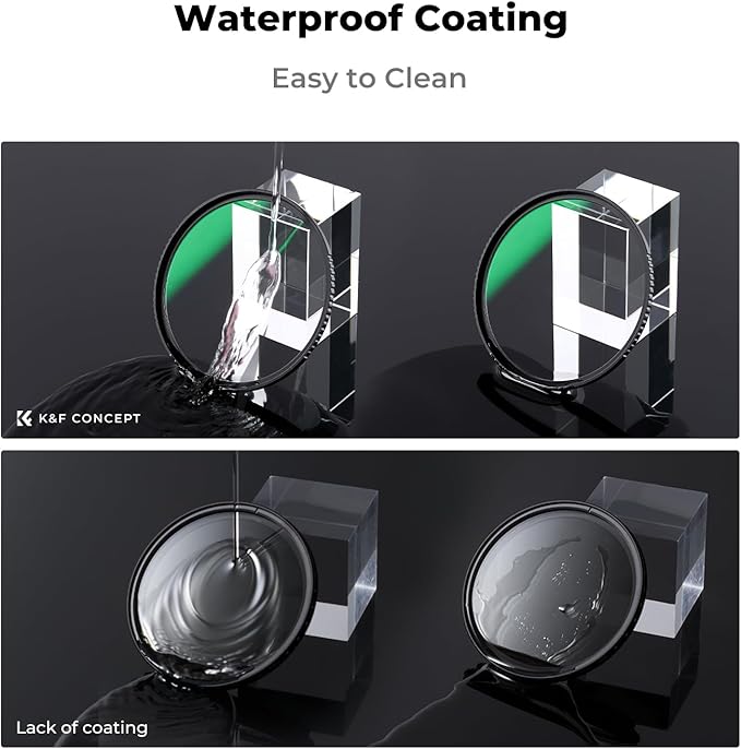 K&F CONCEPT 52mm CPL MCUV ND1000 Lens Filter 2 Lens Caps Kits Waterproof Polarizing + UV Protection + Fixed Neutral Density Camera Lens Filter with 24 Layer Coatings