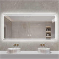 Smart Illuminated LED Bathroom Mirror，Bathroom Mirror with LED Lights，Energy-Saving LED Smart Mirrors，LED Mirror for Bathroom，with Demister Pad and Smart Touch Switch(H50*W70cm/H19.7*W27.6IN)