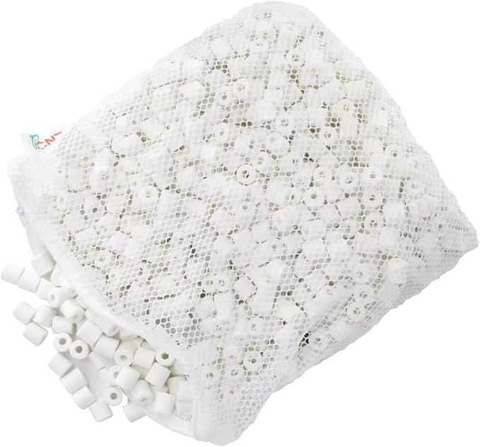 CNZ Premier Bulk Bio Ceramic Rings Filter Media for Aquarium Koi Fish Pond Reef Filter (5-lbs)