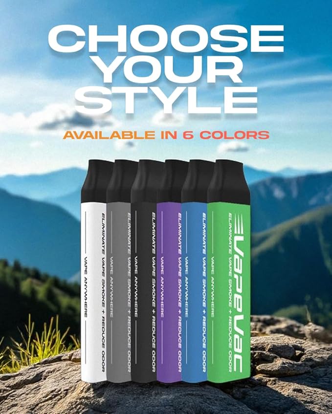 VapeVac (Registered AMZ Brand) – Pocket Sized Personal Air Filter for Discreet Output Reduction | Minimizes Odor, Keeps Air Fresh | Not an Emission Device – 500+ Uses (3-Pack)