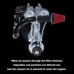RYANSTAR RACING 89mm 3.5" High Flow Round Tapered Cone Closed-Top Washable Clamp-On Dry Air Filter Compatible with Truck