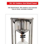 Glass Vacuum Filter Lab Vacuum Filtration Extraction Apparatus with 10L Brinell Funnel/10L Glass Flask Negative Pressure Stainless Steel Vacuum Filter Kit for Liquid Extraction