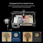 Longer RAY5 10W Laser Engraver with Air Pump, Limit Switch Kit and Y-Axis Extension Kit, Expand Working Area to 33.46" x 15.75", 3.5” Color Touch Screen, DIY Engraver Tool for Metal/Glass/Wood