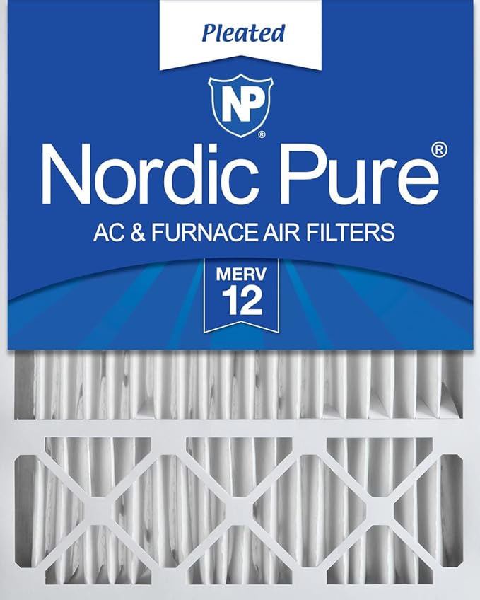 Nordic Pure 20x25x5 (Actual Size: 19 7/8 x 24 7/8 x 4 3/8) Honeywell/Lennox Replacement MERV 12 Air Filter 1 Pack