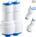 4 PCS 1/4 to 3/8 Water Line Adapter Push Connector 3/8 Quick Connect Fittings Od Quick Straight Push Connector for Purifiers Filters Water Systems