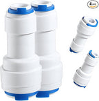4 PCS 1/4 to 3/8 Water Line Adapter Push Connector 3/8 Quick Connect Fittings Od Quick Straight Push Connector for Purifiers Filters Water Systems