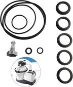 Sand Filter Pump Repair Kit with Air Release Valve O-Rings Seal Gasket Parts for Swimming Pool Equipment Maintenance Including L-Shaped O-Rings Tank Drain Valve Leaf Trap Replacement Components