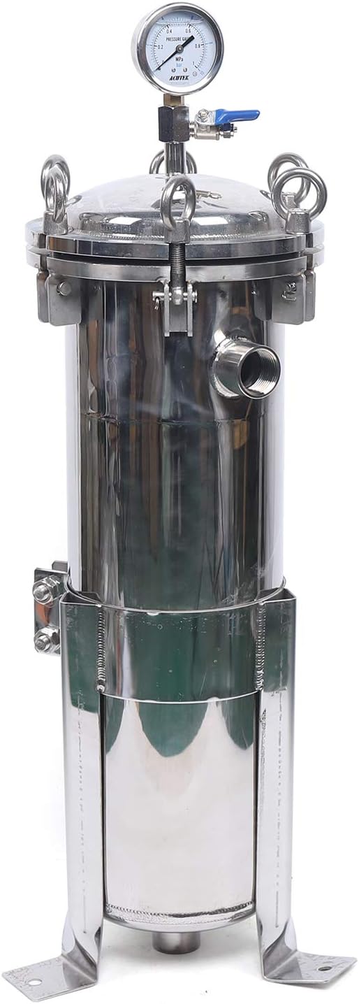 304 Stainless Steel Bag Filter Housing, Industrial Process Filter Housings, Pressure Filter Device, Removes Particulate Impurities, Real-Time Pressure Monitoring