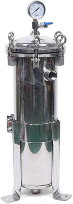 1" NPT Fluid Filter, 304 Stainless Steel - 2 Bag Filter Housing, 150PSL High Pressure Filtration System, 10t/h High Pressure Filter Available for Whole House