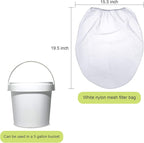 Paint Strainer Bags White Fine Mesh Filters Bag Bucket Elastic Opening Strainer Bags Hydroponic Paint Filter Bag for Paint Gardening (30 Pieces, 5 Gallon)