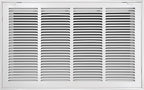 24"W x 14"H [Duct Opening Size] Steel Return Air Filter Grille - Removable Face/Door for 1 inch Filters -HVAC Vent Cover Grill - White [Outer Dimensions: 26 5/8"W X 16 5/8"H]