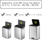 16 Pack Activated Carbon Filter with 2 Pack Recycle+Trash Sticker Fits EKO Trash Can with Built-in Compartment, Also Fits SIMPLI-Magic Garbage Bins, for Trash Can and Compost Bin