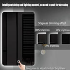 Bathroom Mirror with LED Lights, Backlit Illuminated Bathroom Mirror Wall Mounted Multifunction Vanity Mirror with 3 LED Light Color Dimmable and Demister Pad,(B,H60*W80CM/H23.6*W31.4IN)